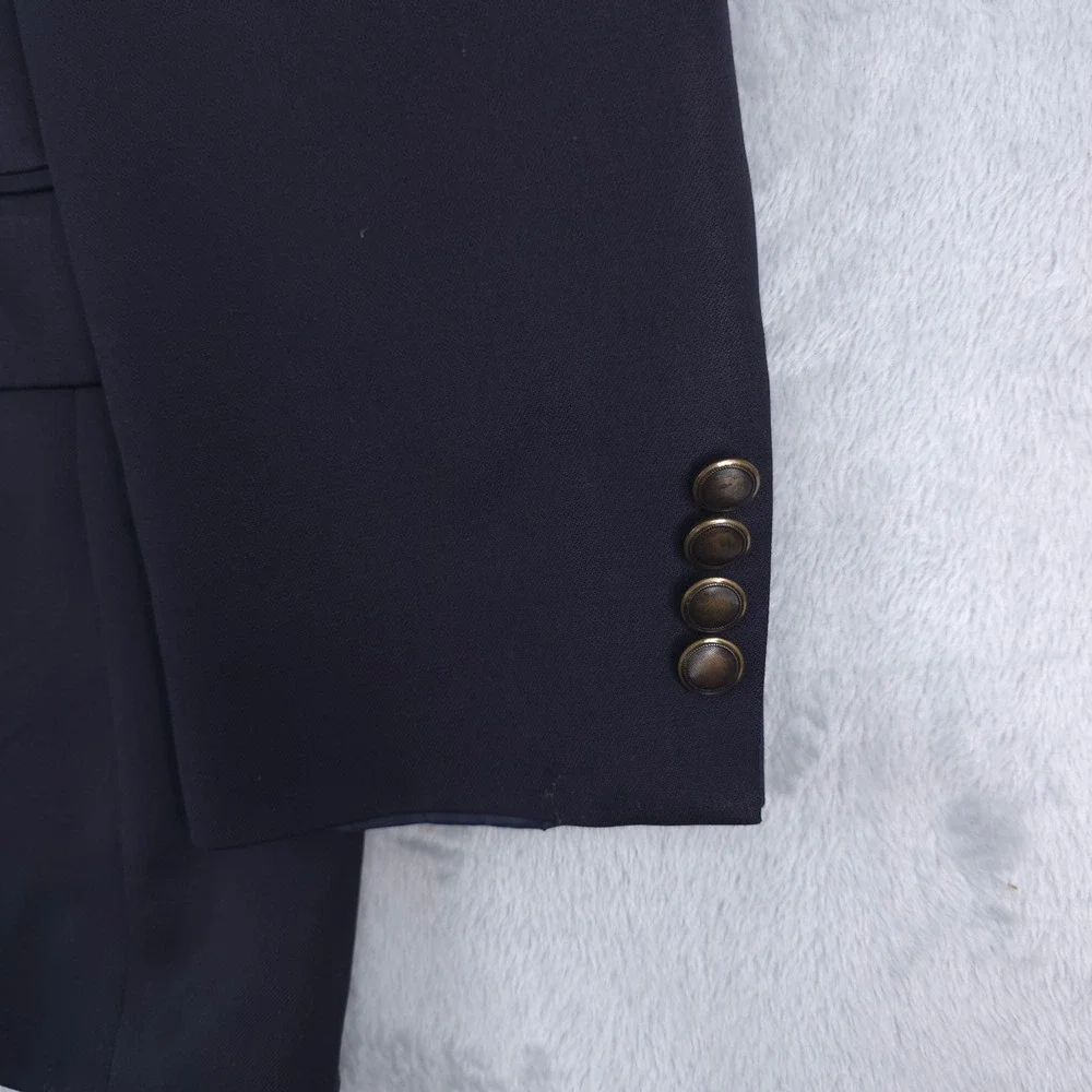 Stafford Executive Blazer Mens 44R Navy Blue‎ Wool Sport Coat